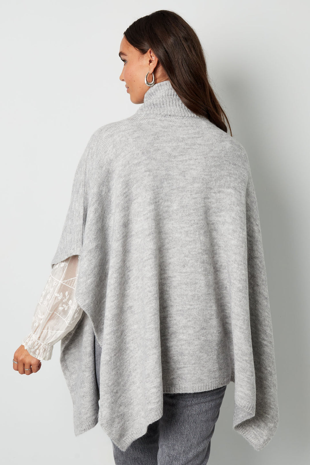 Damen Winter Warm Poncho Pullover Rollkragen Einheitsgröße