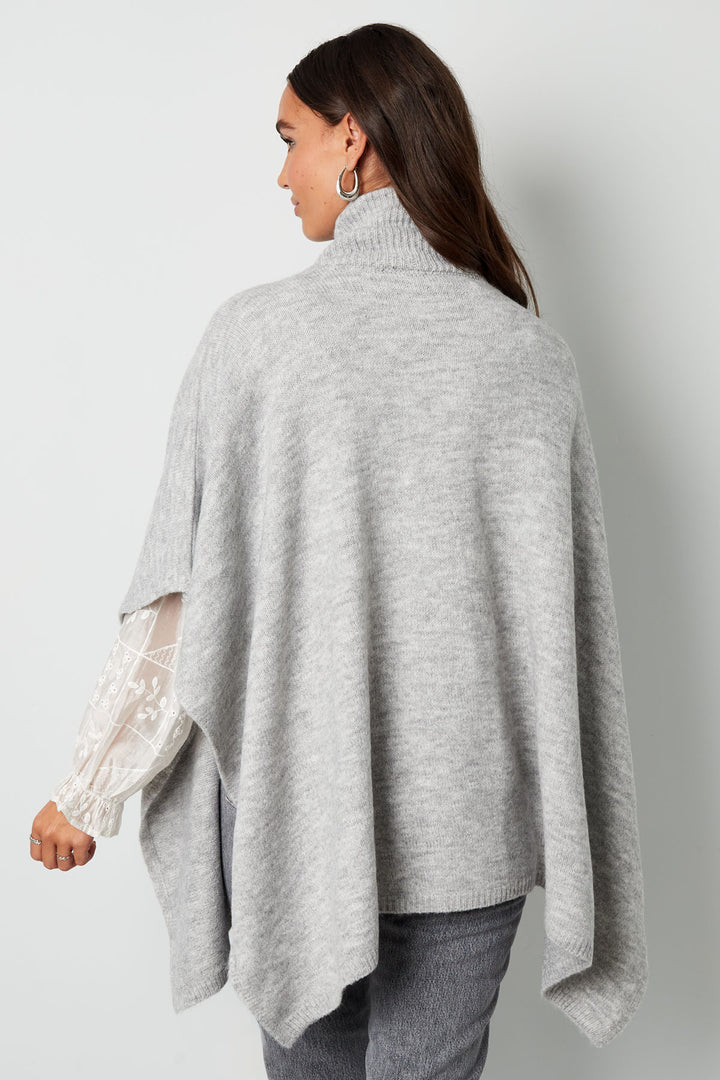 Damen Winter Warm Poncho Pullover Rollkragen Einheitsgröße