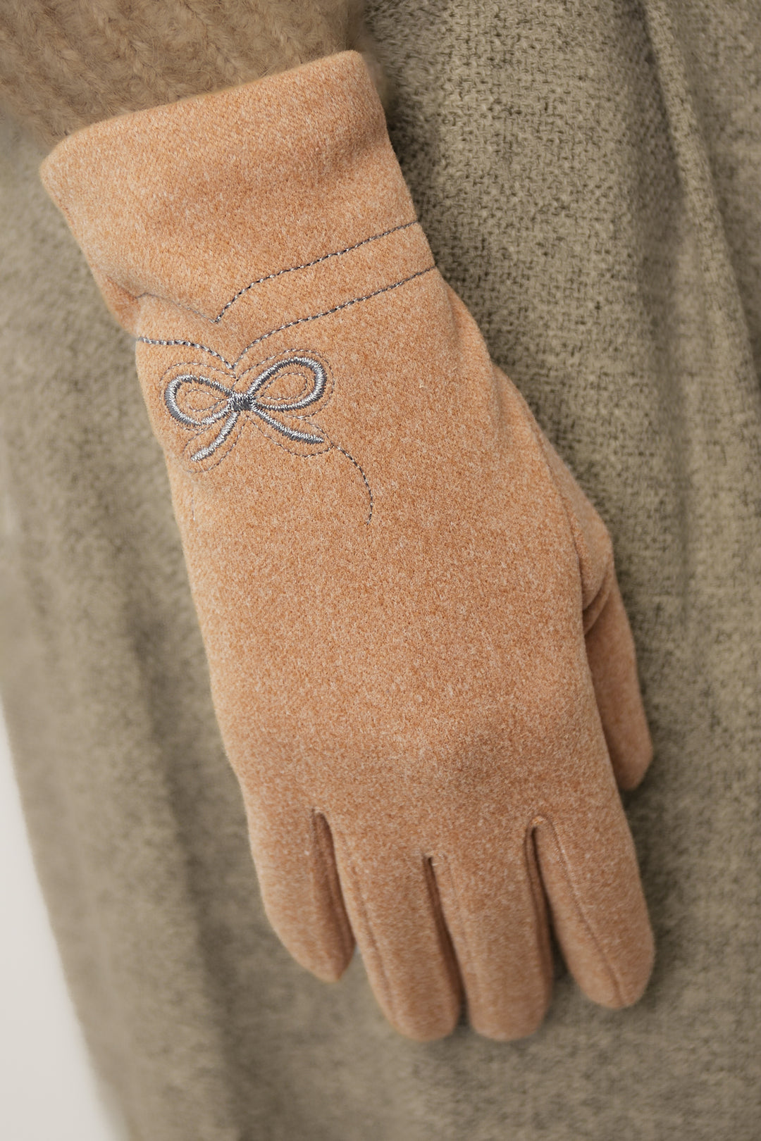Damen Winter Warm Handschuhe "Zarte Schleife" Einzelne Finger Touchable