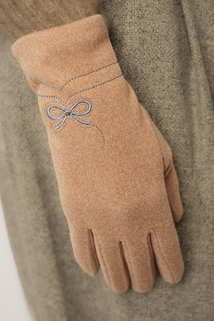 Damen Winter Warm Handschuhe "Zarte Schleife" Einzelne Finger Touchable