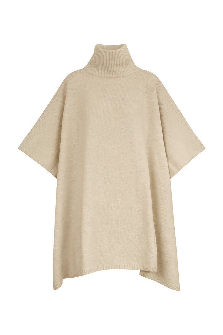 Damen Winter Warm Poncho Pullover Rollkragen Einheitsgröße