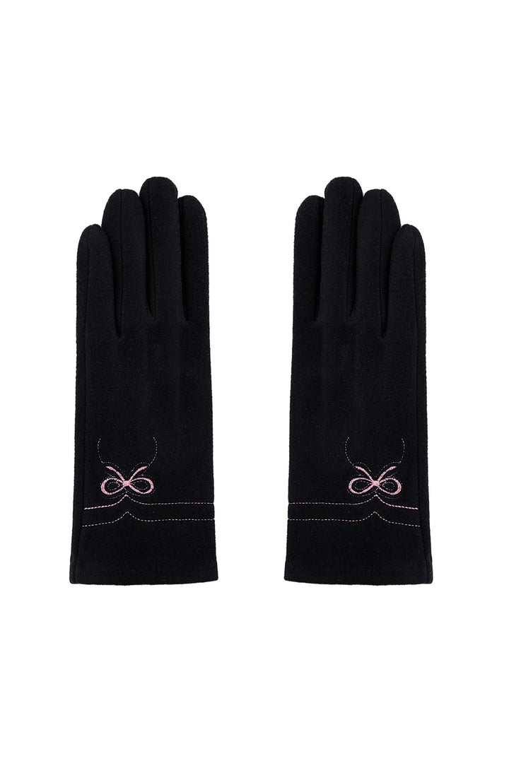 Damen Winter Warm Handschuhe "Zarte Schleife" Einzelne Finger Touchable