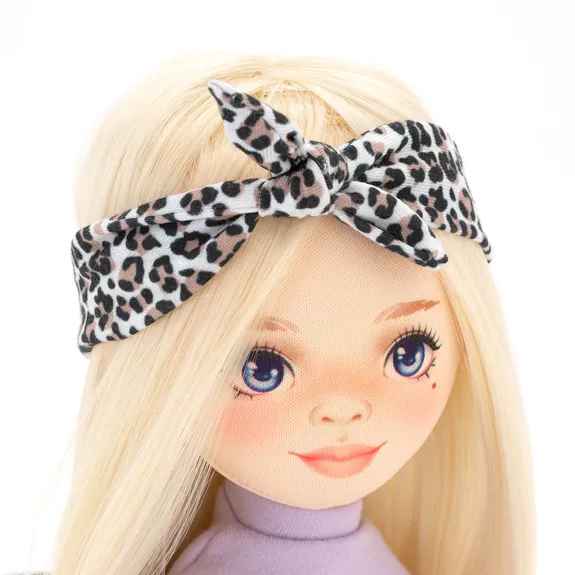 Handgefertigte Puppe "MIA in einem lila Trainingsanzug" 32 cm - myshop-ffm