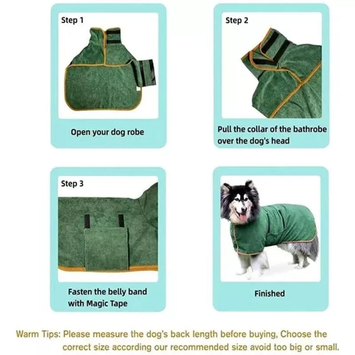 Saugfähiger Hunde- & Katzen-Bademantel XS-XL - Schnell trocknend & kuschelig warm!