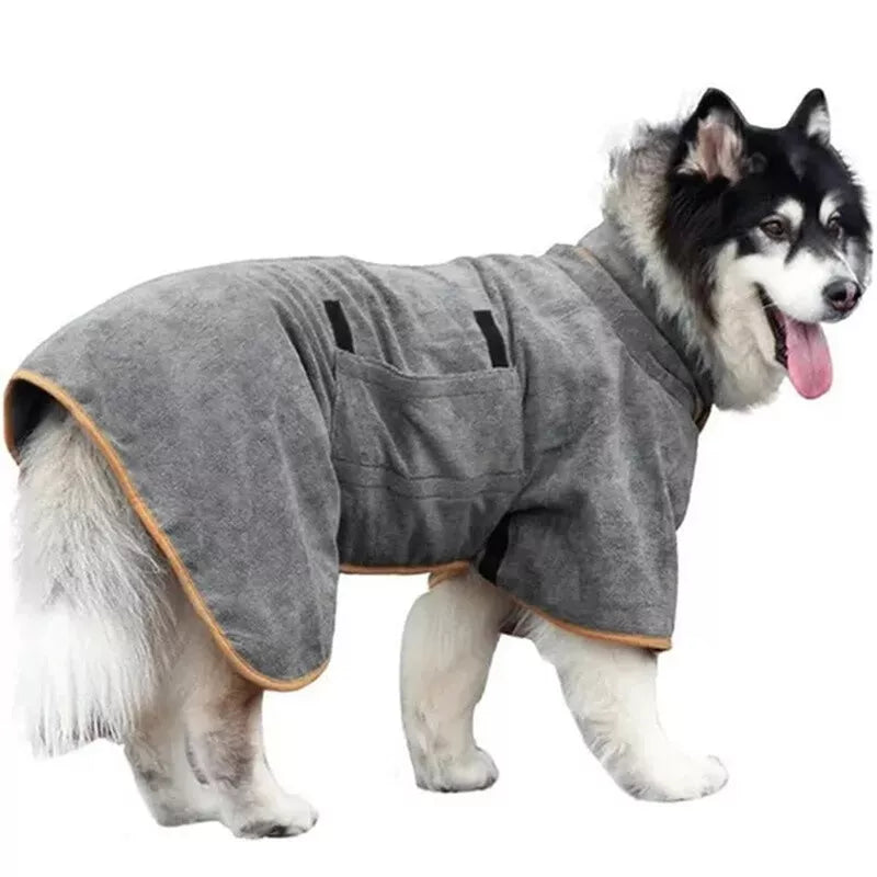 Saugfähiger Hunde- & Katzen-Bademantel XS-XL - Schnell trocknend & kuschelig warm!