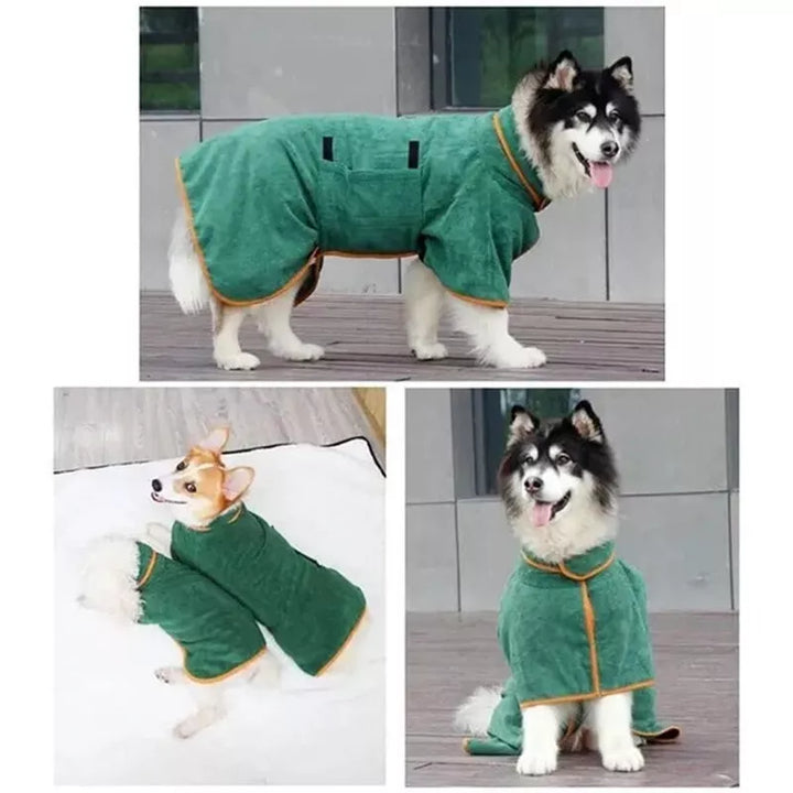 Saugfähiger Hunde- & Katzen-Bademantel XS-XL - Schnell trocknend & kuschelig warm!