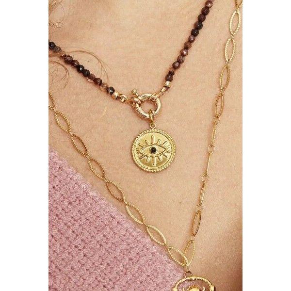 Anhänger "The Eye" in Silber mit schwarzem Stein - myshop-ffm