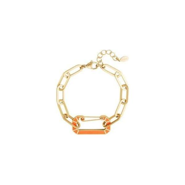Armband mit Gliederanhänger in Grün & Gold oder Orange & Gold - myshop-ffm