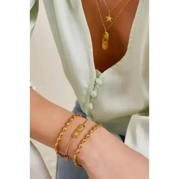 Armband "Mond & Stern" Zirkon in Gold - myshop-ffm