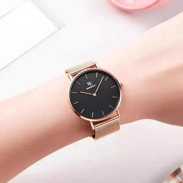 Armbanduhr "Classic White Gold Mesh" oder "Classic Black Gold Mesh" 36 mm - myshop-ffm