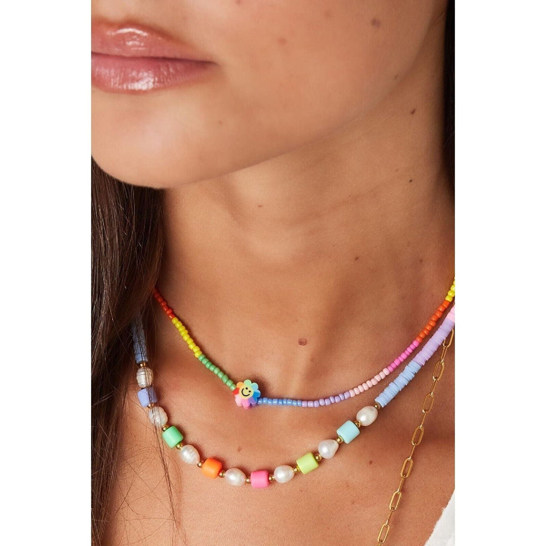 Bunte Perlenkette-Rainbow-Kollektion in Multicolor - Länge 40-45 cm - myshop-ffm