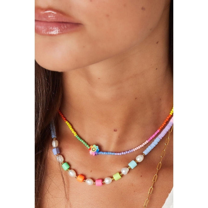 Bunte Perlenkette-Rainbow-Kollektion in Multicolor - Länge 40-45 cm - myshop-ffm
