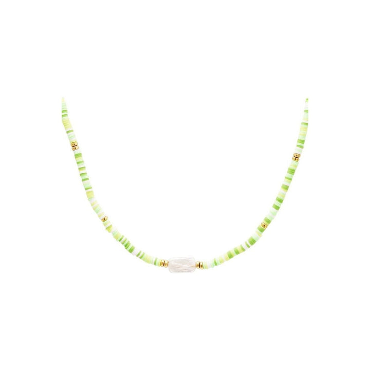 Bunte Perlenkette Summergirls-Kollektion in Grün - Länge 39-44 cm - myshop-ffm