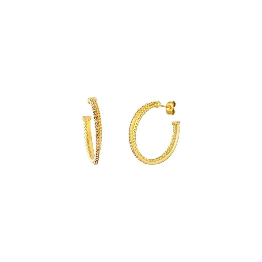 Creolen gedreht mit Zirkonen in Gold oder Silber - myshop-ffm