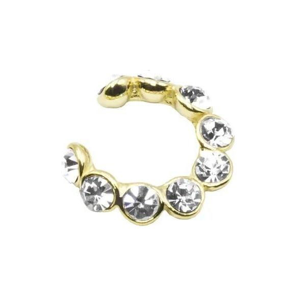 Earcuff Crystal 925 Sterlingsilber mit Kristallsteinen in Gold - myshop-ffm