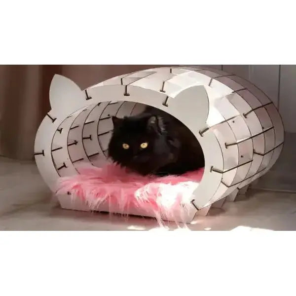 ECO WOOD ART DIY Katzenhaus Bausatz aus Holz in verschiedene Varianten - myshop-ffm