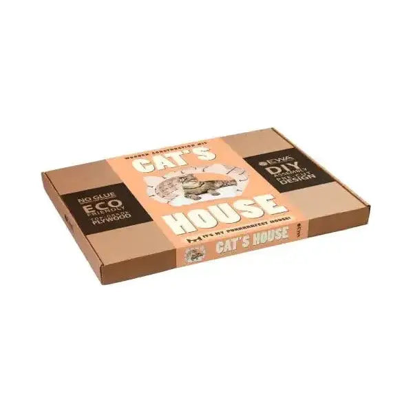 ECO WOOD ART DIY Katzenhaus Bausatz aus Holz in verschiedene Varianten - myshop-ffm