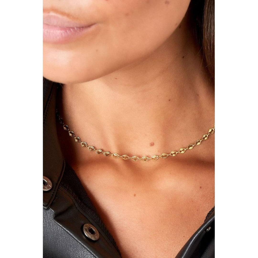 Elegante Halskette mit kleinen offenen ovalen Gliedern in Gold oder Silber - Länge 39-44 cm - myshop-ffm