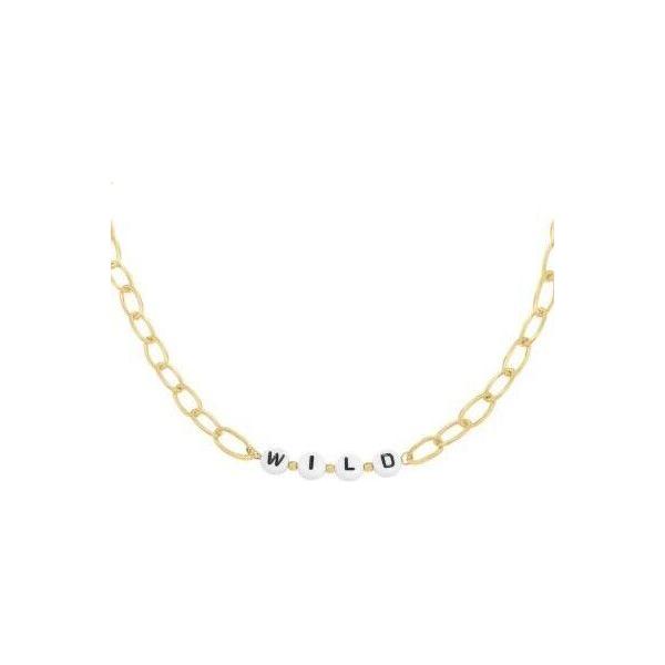 Halskette "Beads Wild" in Weiß/Gold oder in Weiß/Silber - Länge 37 cm - myshop-ffm