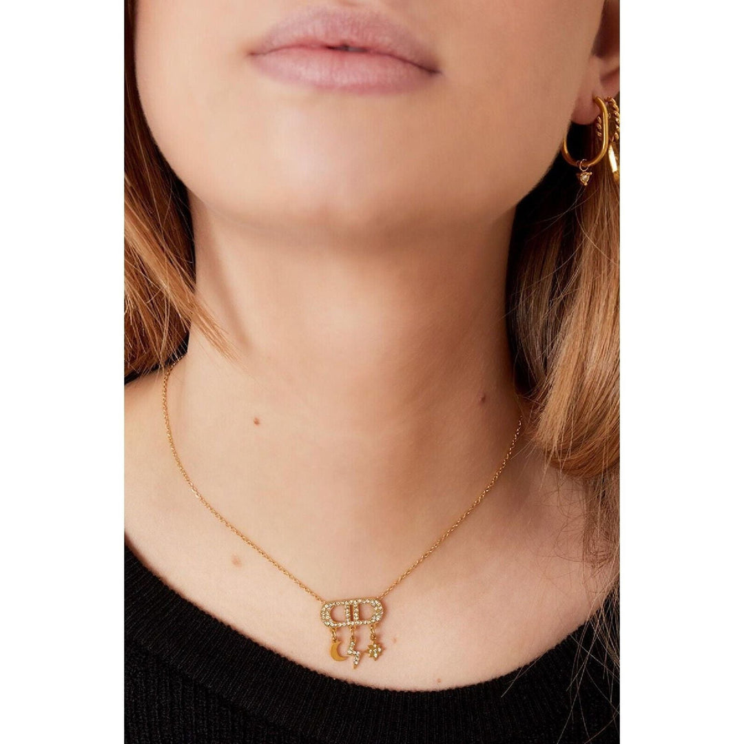 Halskette "Good Life" mit Zirkon in Gold - Länge 39-44 cm - myshop-ffm