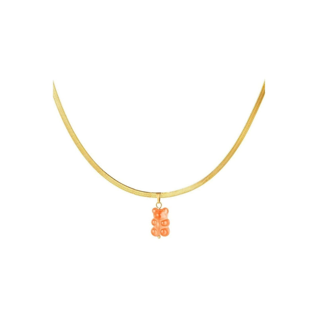 Halskette "Gummibärchen" Rot, Blau, Lila und Orange in Gold - Länge 39-44 cm - myshop-ffm