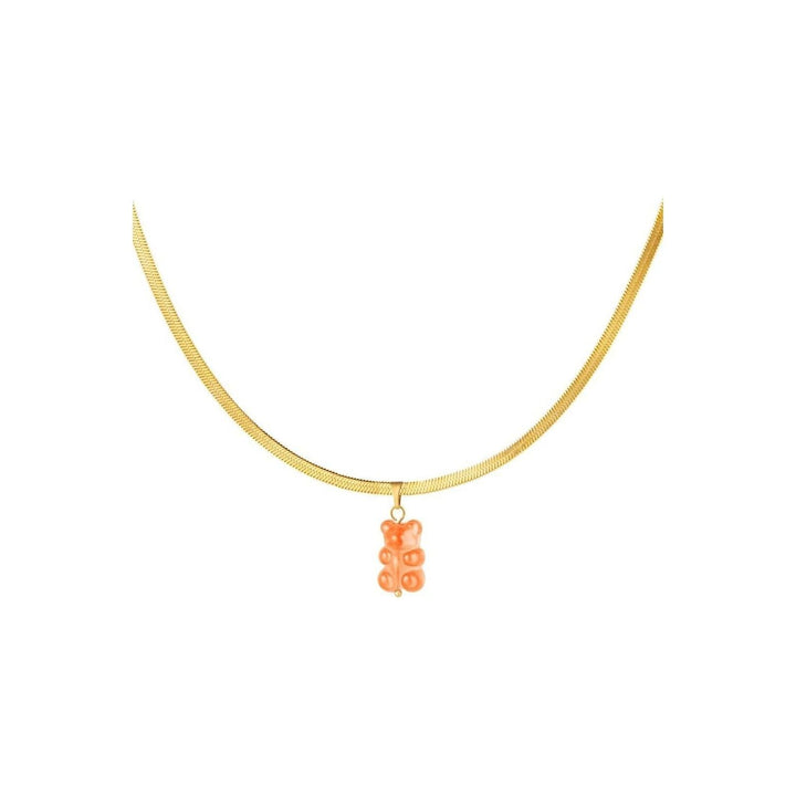 Halskette "Gummibärchen" Rot, Blau, Lila und Orange in Gold - Länge 39-44 cm - myshop-ffm