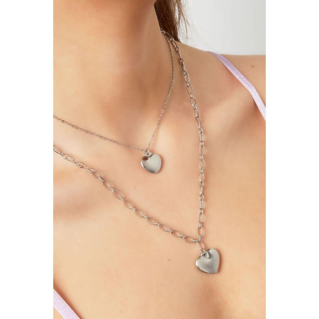 Halskette "Herz" in Gold oder Silber - Länge 39-44 cm - myshop-ffm
