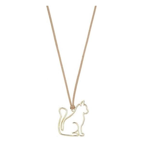 Halskette "Katzenanhänger" in Gold & Braun oder Silber & Grau - Länge 80-86 cm - myshop-ffm