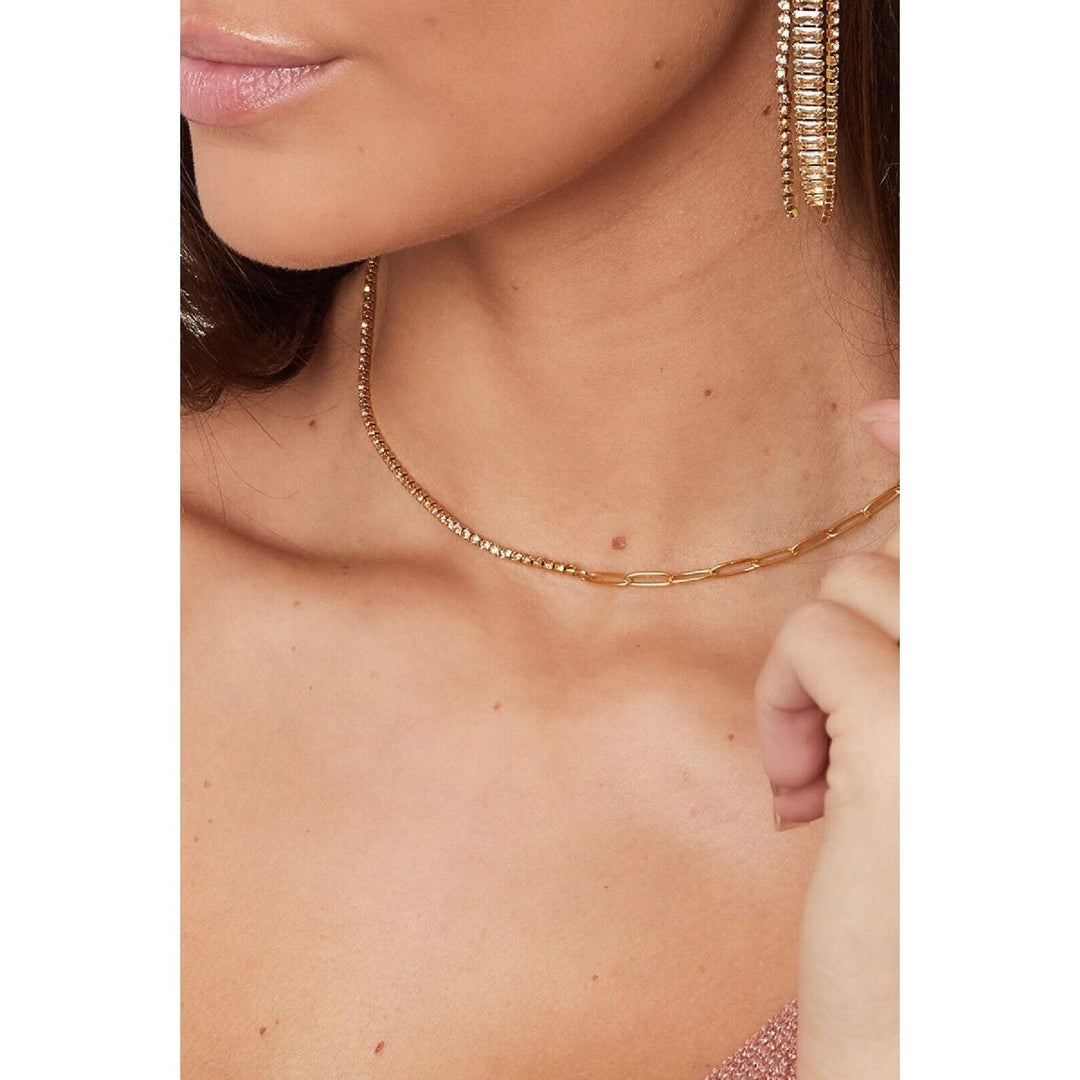 Halskette mit Grünen, Lila oder Roten Zirkone in Gold - Länge 40-45 cm - myshop-ffm