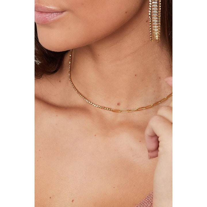 Halskette mit Grünen, Lila oder Roten Zirkone in Gold - Länge 40-45 cm - myshop-ffm