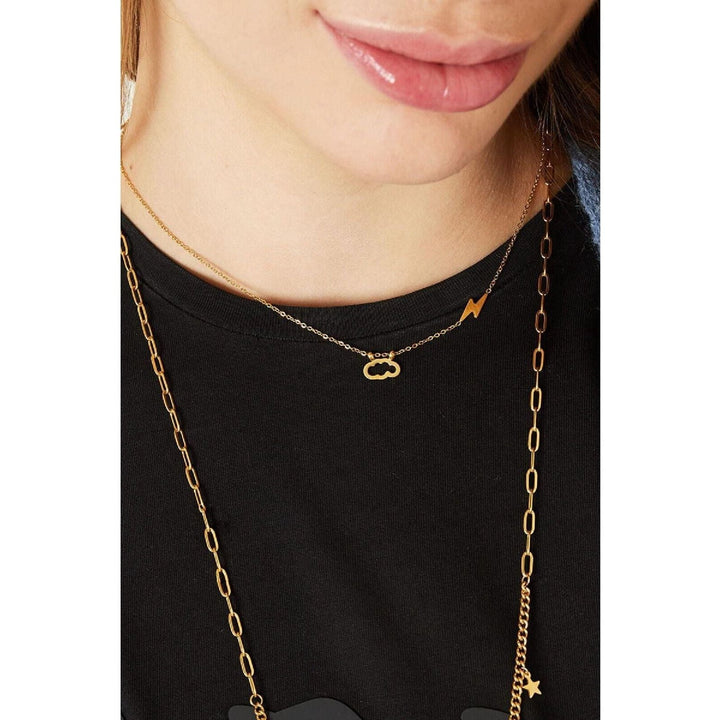 Halskette "Wolken & Blitz" in Silber - Länge 39-44 cm - myshop-ffm