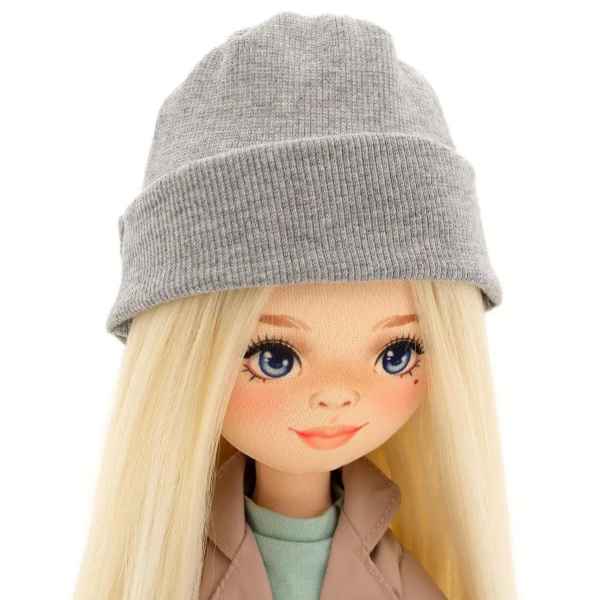 Handgefertigte Puppe "MIA in einem beigen Trenchcoat" 32 cm - myshop-ffm