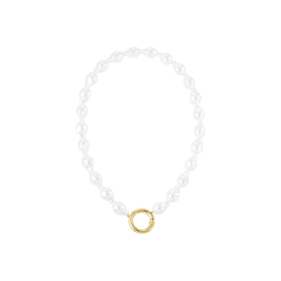 Handykette "Perlen" in Gold & Weiß - myshop-ffm