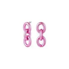 Ohrstecker "Große Kette" in Fuchsia & Blau mit Metalloptik - myshop-ffm