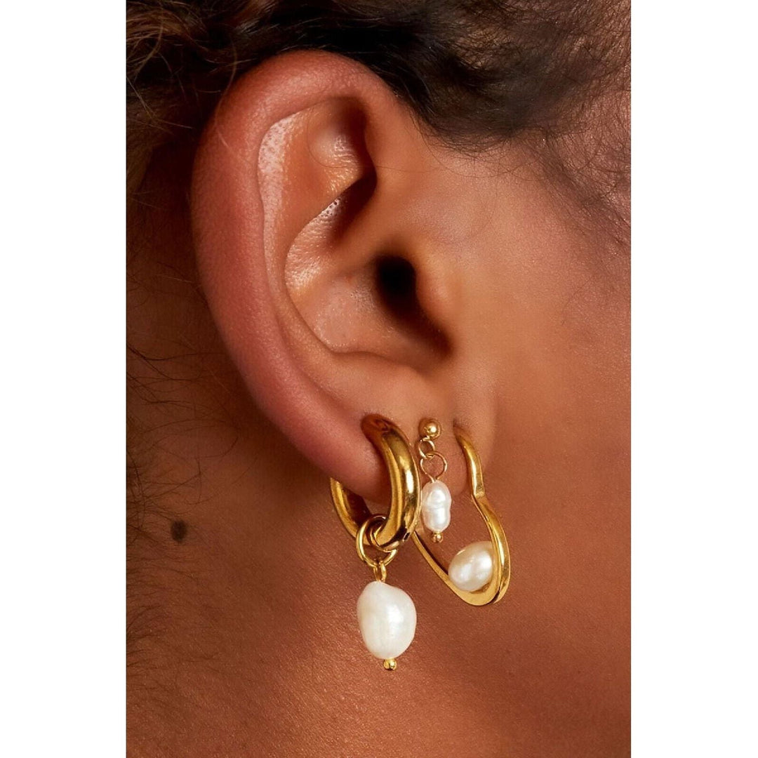 Ohrstecker "Herz mit Perle" in Silber - myshop-ffm