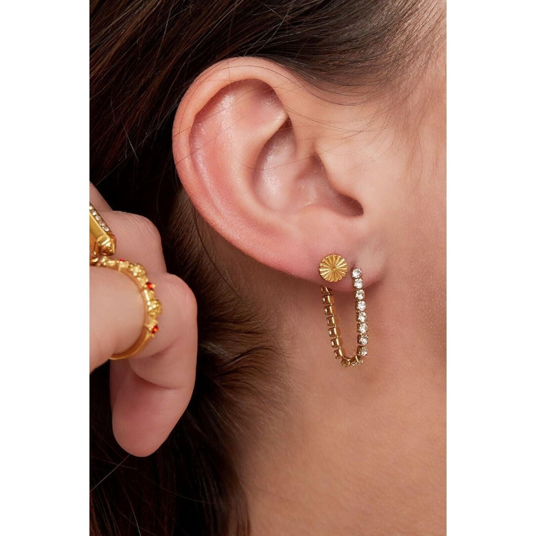 Ohrstecker "Strass" hängend mit Strass in Silber - myshop-ffm