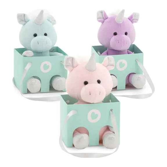 Plüsch und Stofftier "The Unicorn" in Geschenktüte in 3 Farben - myshop-ffm