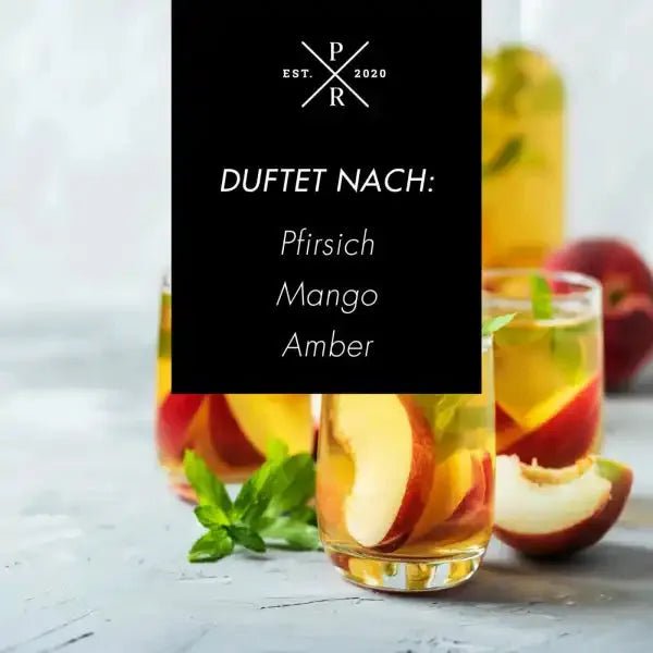 Purple River Duftkerze Fruity Peach Iced Tea - 113g im Glas bis 20-40 Stunden, handgefertigt - myshop-ffm