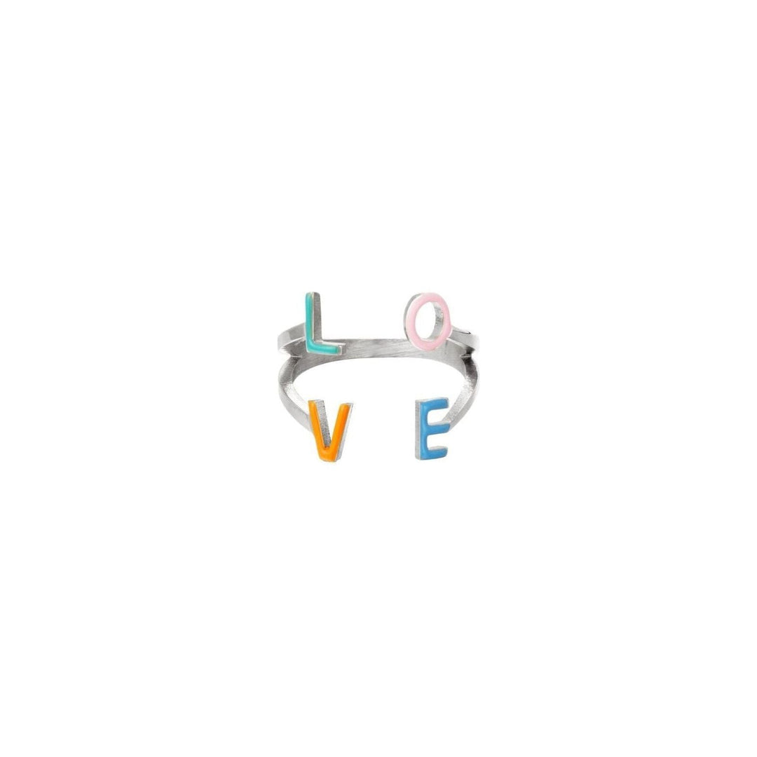 Ring "Love" Mehrfarbig in Silber - myshop-ffm