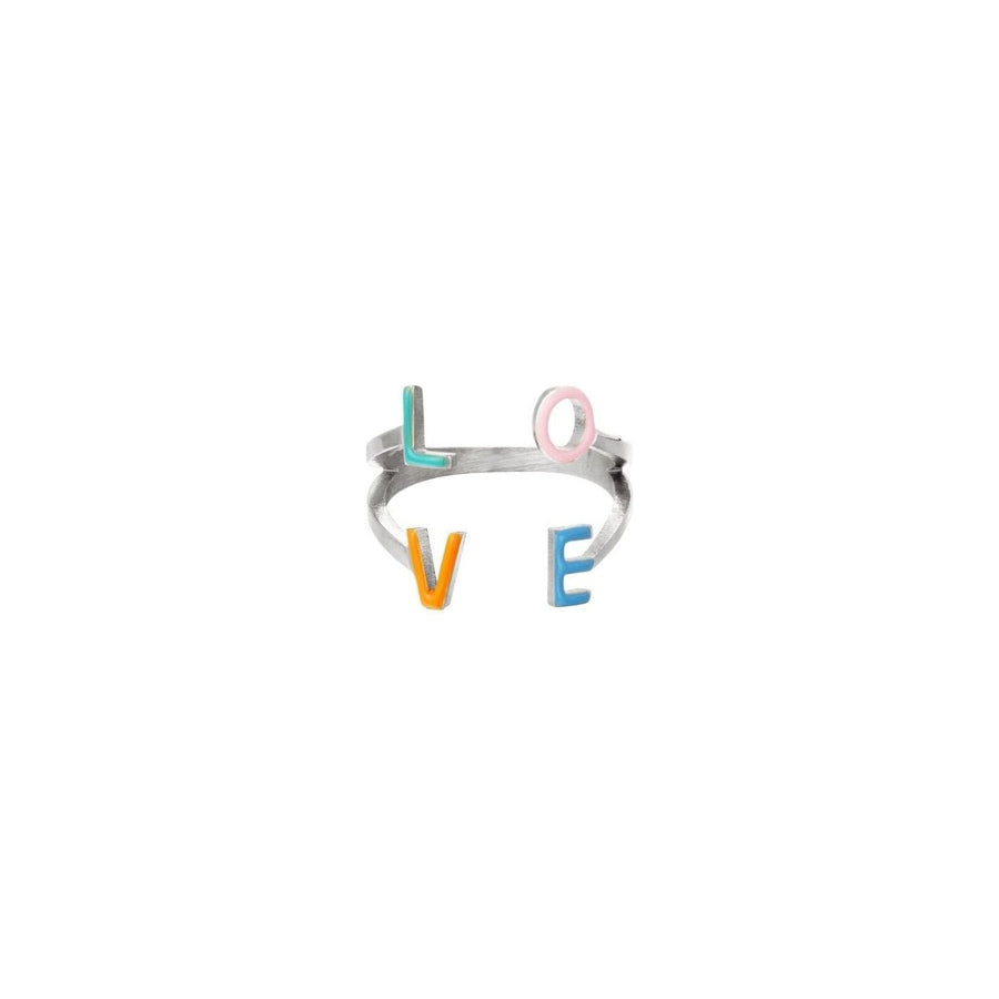 Ring "Love" Mehrfarbig in Silber - myshop-ffm