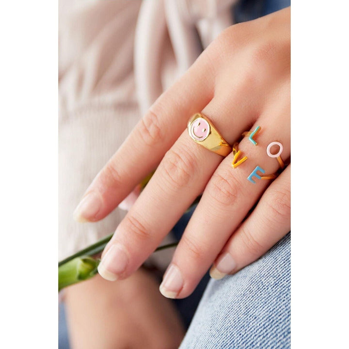 Ring "Love" Mehrfarbig in Silber - myshop-ffm