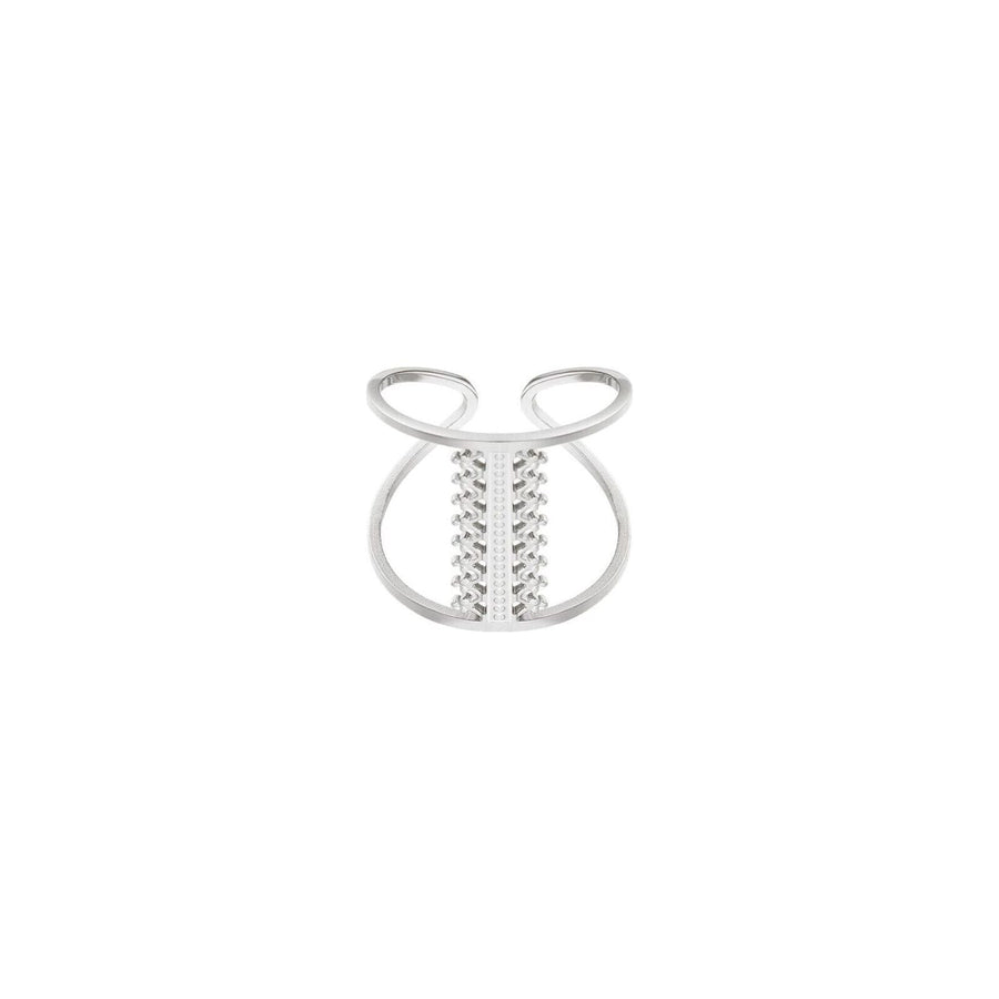 Ring" Woven" in Silber verstellbar - myshop-ffm