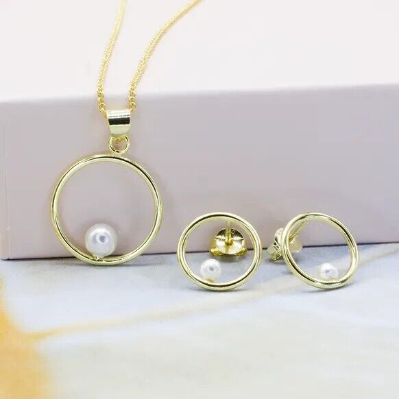 Schmuckset Halskette & Ohrstecker "Circle" 925 Silber in 3 Varianten - myshop-ffm