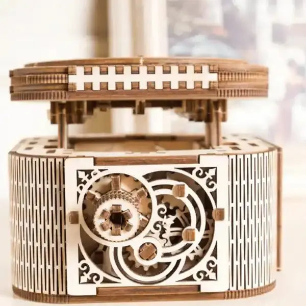 Ugears "Treasure Box" Schatztruhe 3D Modellbausatz aus Holz - myshop-ffm