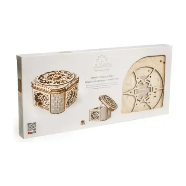 Ugears "Treasure Box" Schatztruhe 3D Modellbausatz aus Holz - myshop-ffm
