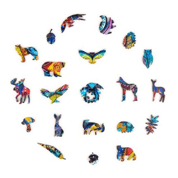 Unidragon "Die Anmutige Eule" in S, M, L, XL Klassisches Lege/Wand Puzzle aus Holz - myshop-ffm