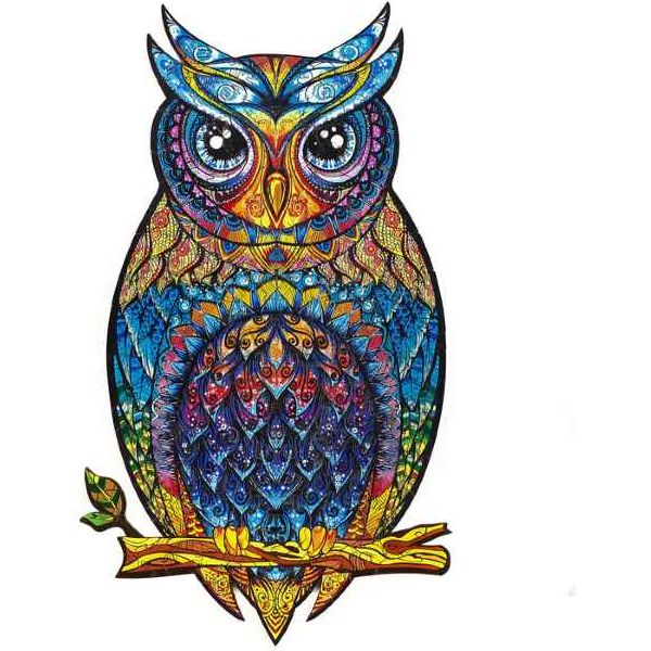 Unidragon "Die Anmutige Eule" in S, M, L, XL Klassisches Lege/Wand Puzzle aus Holz - myshop-ffm