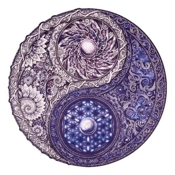 Unidragon Mandala "Die Übergreifende Gegensätze" in M, L, XL Klassisches Lege/Wand Puzzle aus Holz - myshop-ffm