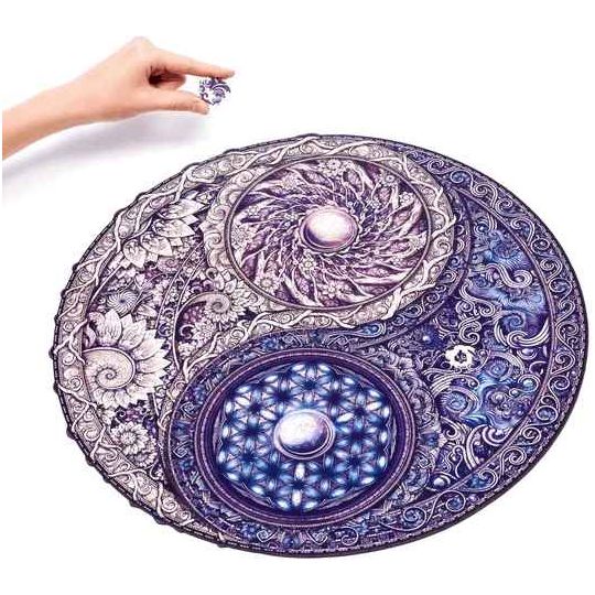 Unidragon Mandala "Die Übergreifende Gegensätze" in M, L, XL Klassisches Lege/Wand Puzzle aus Holz - myshop-ffm