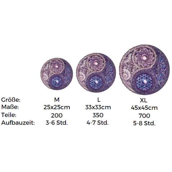 Unidragon Mandala "Die Übergreifende Gegensätze" in M, L, XL Klassisches Lege/Wand Puzzle aus Holz - myshop-ffm